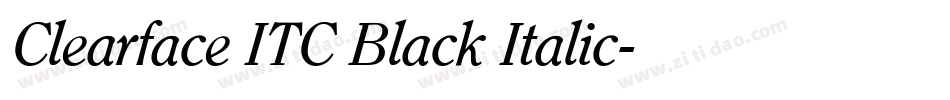 Clearface ITC Black Italic字体转换